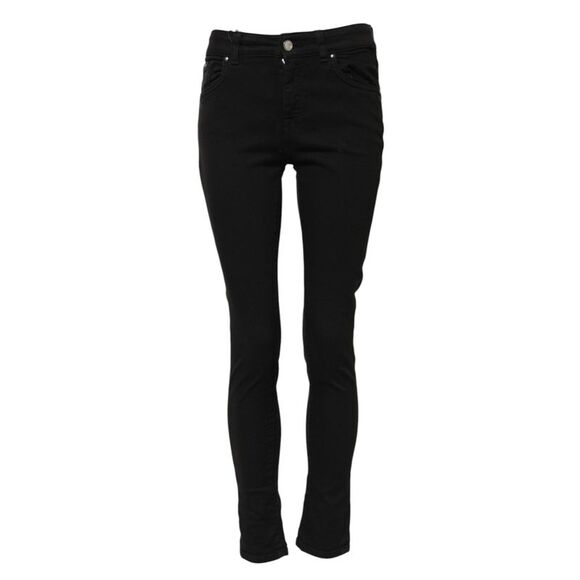 Dolce & Gabbana Black Cotton Skinny Mid Waist Denim Women's Jeans